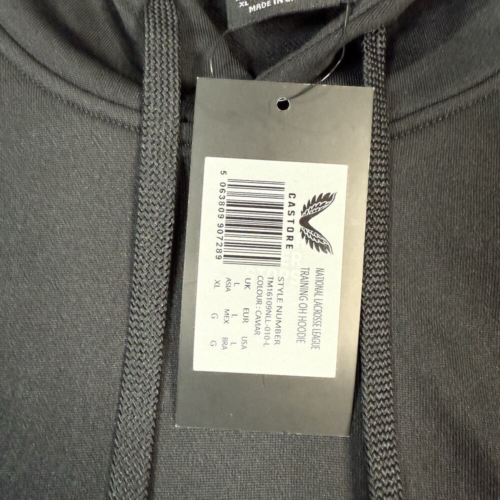 NWT Castore NLL Black Hoodie Sweatshirt Mens Size Large National Lacrosse League - Picture 4 of 8